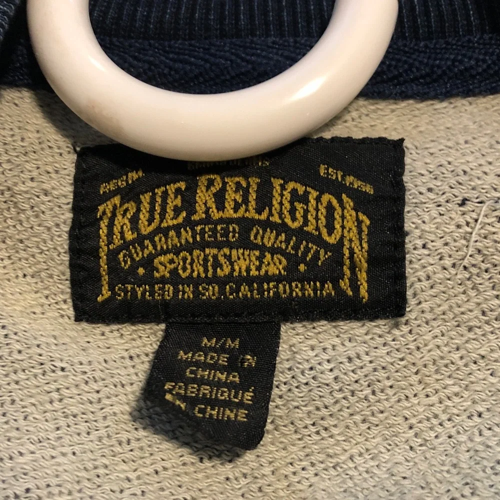 True Religion Men's Indigo Runner Jacket (Denim Look) - unisex Adult Medium.